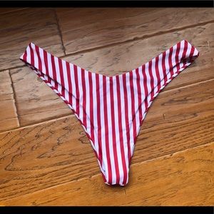 Red and white striped bikini bottom
